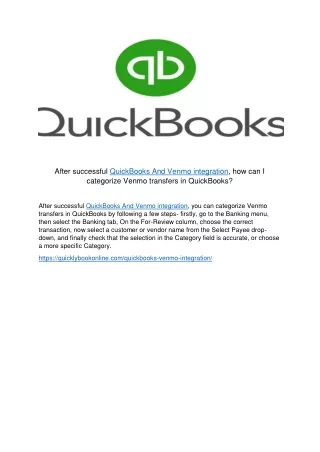 after successful quickbooks and venmo integration