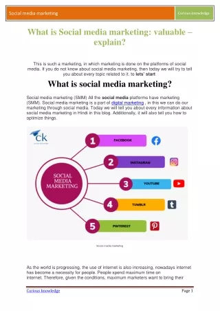 what Social media marketing:  valuable explain?