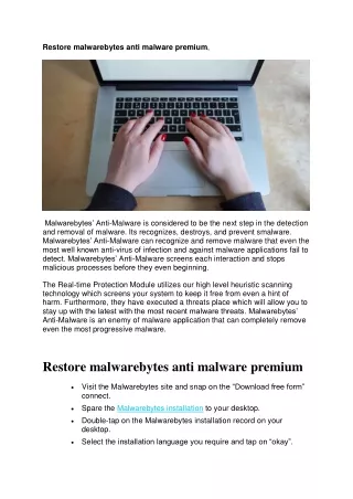 Restore malwarebytes anti malware premium