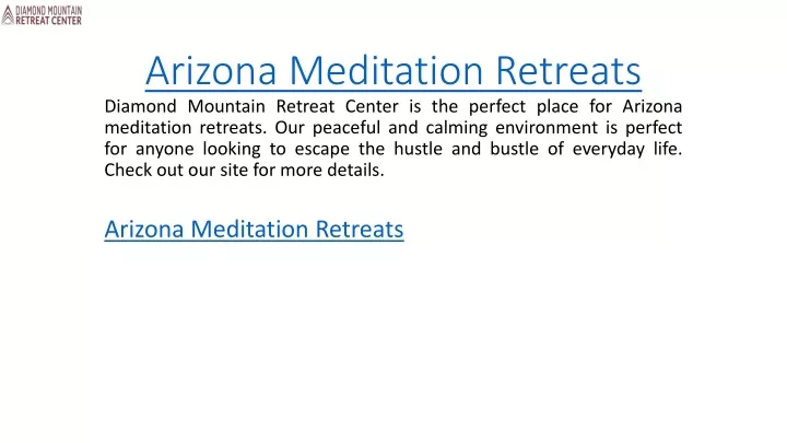 arizona meditation retreats