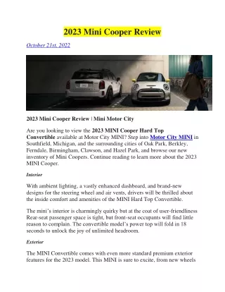 2023 mini cooper review