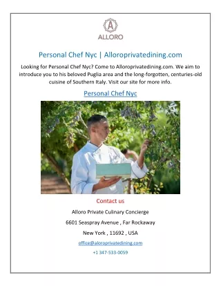 personal chef nyc alloroprivatedining com