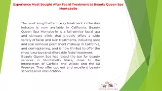 Experience Most Sought After Facial Treatment at Beauty Queen Spa Montebello