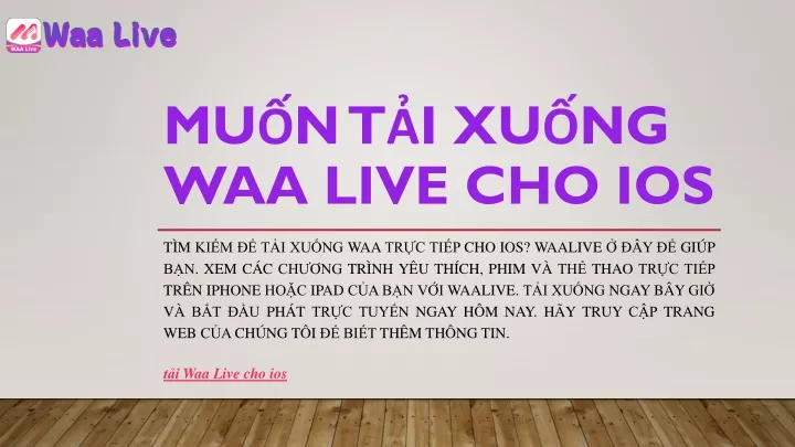 mu n t i xu ng waa live cho ios