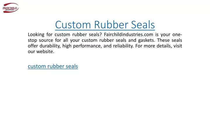 custom rubber seals