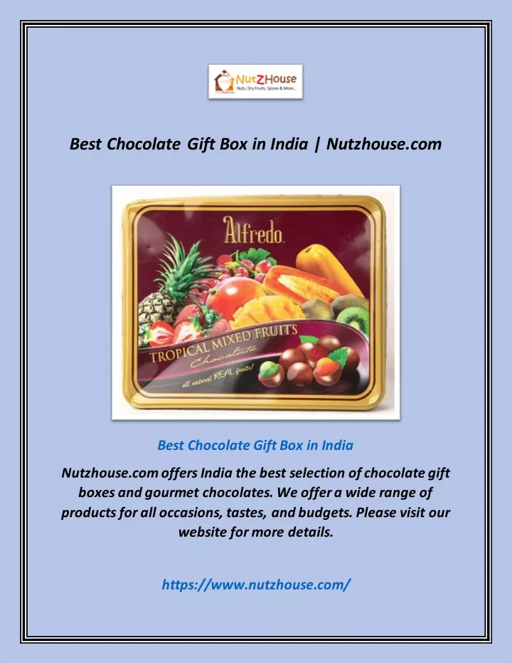 best chocolate gift box in india nutzhouse com