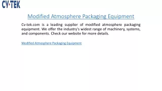 modified atmosphere packaging equipment
