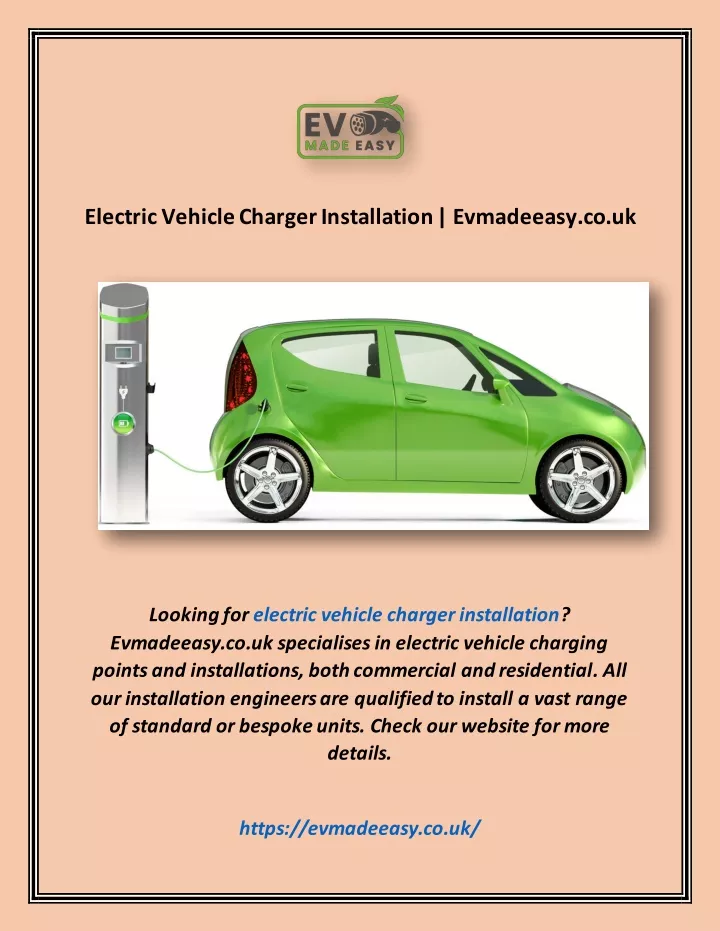 electric vehicle charger installation evmadeeasy