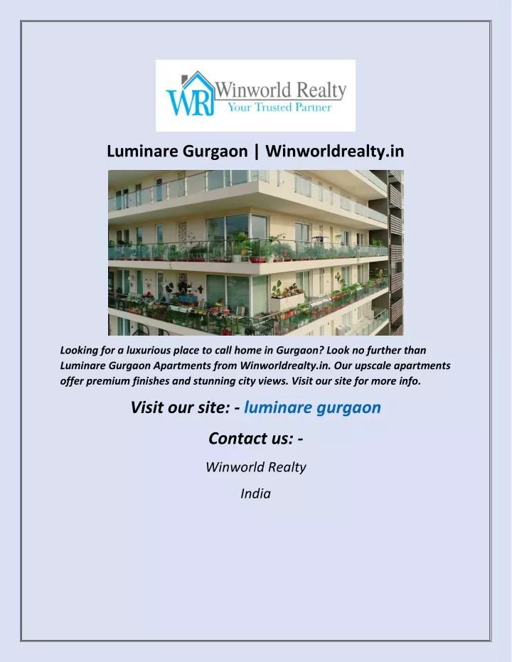 luminare gurgaon winworldrealty in