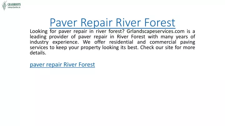 paver repair river forest