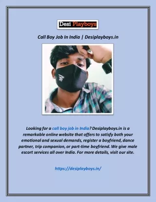 Call Boy Job In India | Desiplayboys.in