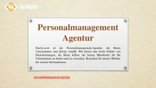 personalmanagement agentur