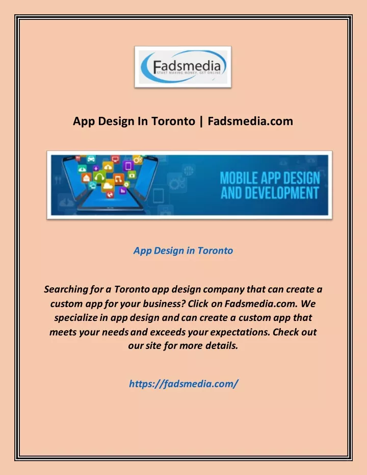 app design in toronto fadsmedia com