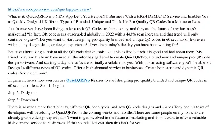 https www dope review com quickqrpro review what