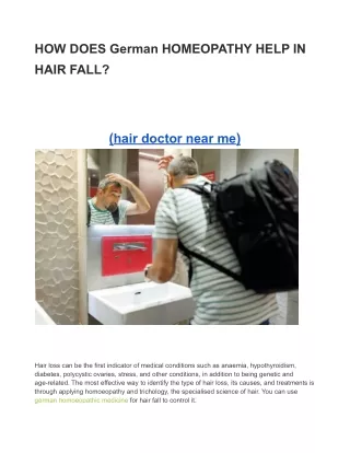 HOW DOES German HOMEOPATHY HELP IN HAIR FALL?
