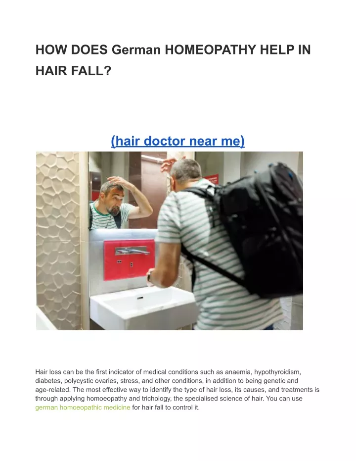 how does german homeopathy help in hair fall