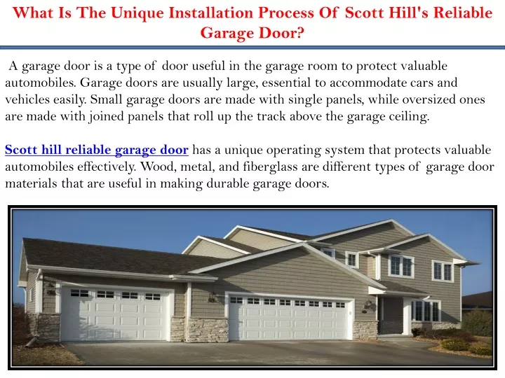 what is the unique installation process of scott