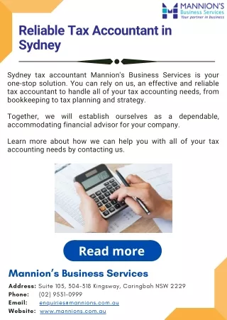 Reliable Tax Accountant in Sydney