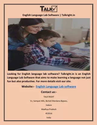 English Language Lab Software | Talkright.in