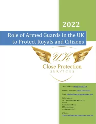 Role of Armed Guards in the UK to Protect Royals and Citizens