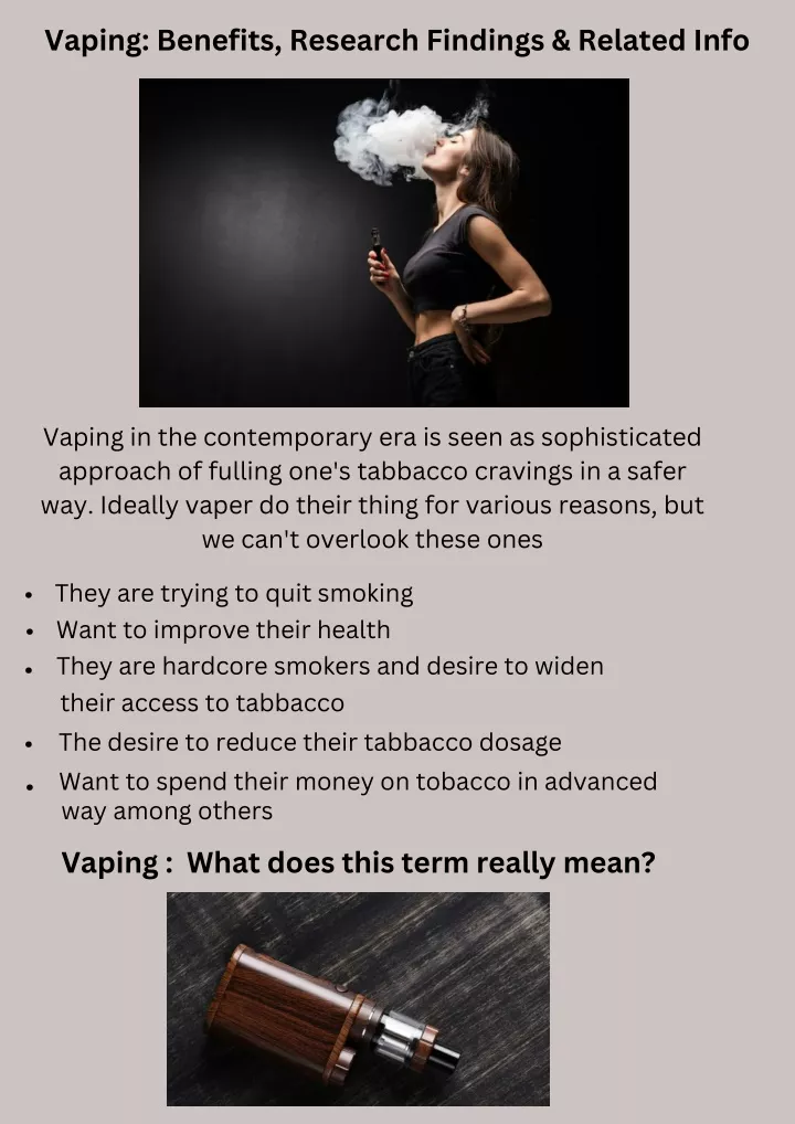 vaping benefits research findings related info