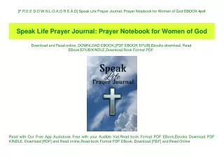 [F.R.E.E D.O.W.N.L.O.A.D R.E.A.D] Speak Life Prayer Journal Prayer Notebook for Women of God EBOOK #pdf