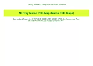 ^DOWNLOAD-PDF) Norway Marco Polo Map (Marco Polo Maps) Free Book