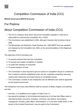 Competition Commission of India (CCI)