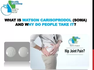 What is Watson carisoprodol (Soma) and why do people take it