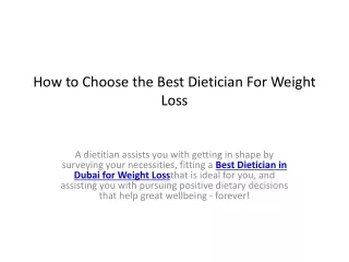 best dietician for weight loss in dubai