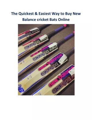 The Quickest & Easiest Way to Buy New Balance cricket Bats Online