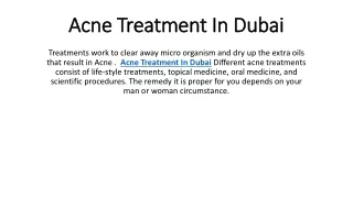 acne treatment in dubai