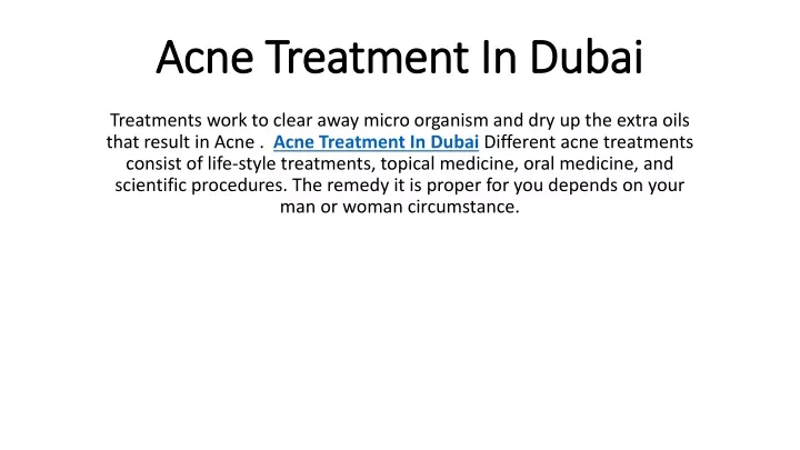 acne treatment in dubai