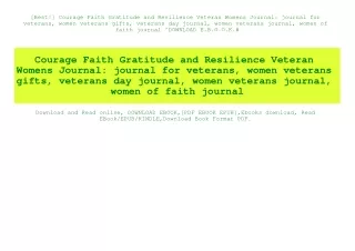 [Best!] Courage Faith Gratitude and Resilience Veteran Womens Journal journal for veterans  women veterans gifts  vetera
