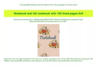 Free [epub]$$ Notebook leaf fall notebook with 100 lined pages 6x9 {read online}