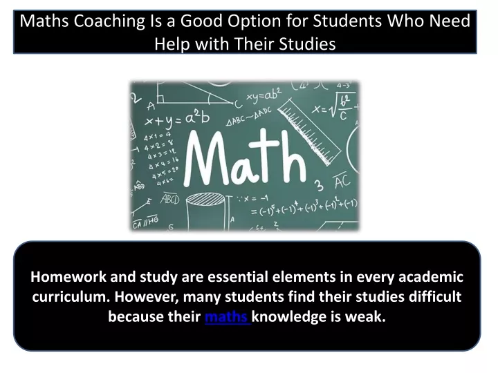 maths coaching is a good option for students