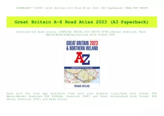 [DOWNLOAD^^][PDF] Great Britain A-Z Road Atlas 2023 (A3 Paperback) READ PDF EBOOK