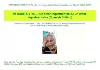 [DOWNLOAD] MI NONITA Y YO ... Un amor inquebrantable  Un amor inquebrantable (Spanish Edition) [R.A.R]