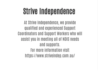 strive independence