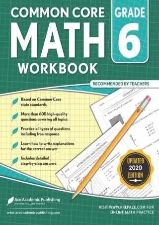 6th grade Math Workbook CommonCore Math Workbook