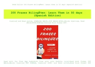 Read Online 200 Frases BilingÃƒÂ¼es Learn Them in 50 days (Spanish Edition) (DOWNLOAD E.B.O.O.K.^)