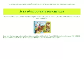 [F.R.E.E D.O.W.N.L.O.A.D R.E.A.D] ÃƒÂ€ LA DÃƒÂ‰COUVERTE DES CHEVAUX [PDF EBOOK EPUB KINDLE]