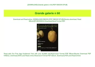 [DOWNLOAD] Grande galerie n 60 [PDF EBOOK EPUB]