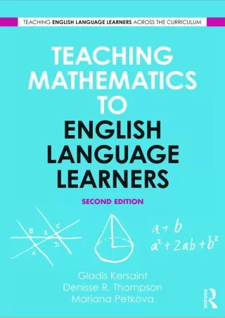 Teaching Mathematics to English Language Learners Teaching English Language