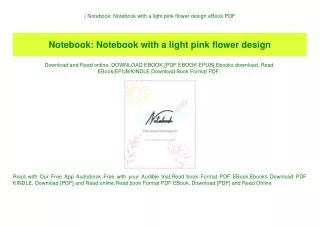 notebook notebook with a light pink flower design