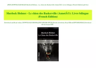 [PDF] DOWNLOAD READ Sherlock Holmes - Le chien des Baskerville (AnnotÃƒÂ©) Livre bilingue (French Edition) pdf free