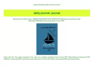 {epub download} daily journal journal (E.B.O.O.K. DOWNLOAD^