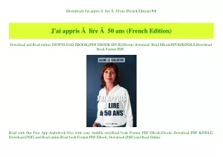(Download) J'ai appris ÃƒÂ  lire ÃƒÂ  50 ans (French Edition) Pdf