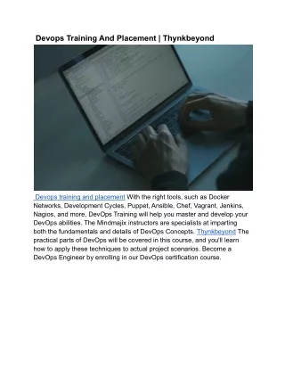 devops training and placement thynkbeyond