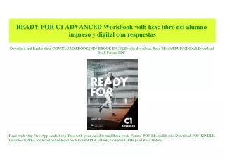 (READ-PDF!) READY FOR C1 ADVANCED Workbook with key libro del alumno impreso y digital con respuestas Full Book
